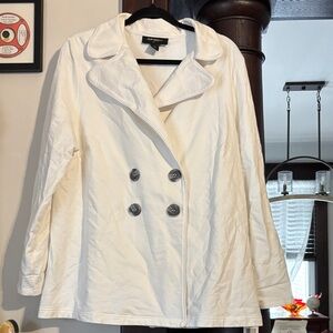 Sag Harbor Cream Double-Breasted Pea Coat